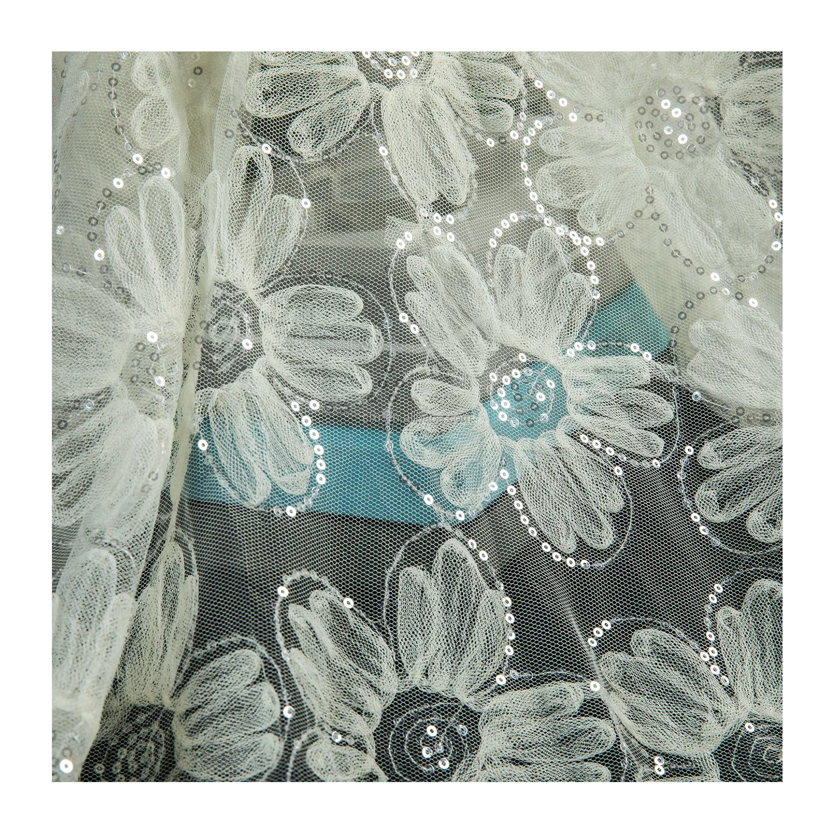 All'ingrosso personalizzato Tulle ricamo alta-end maglia paillettes tessuto decorativo abito da sposa tessuto