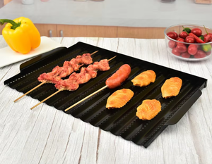 <strong>Grill</strong> <strong>Pan</strong> Square Carbon Steel Non-stick Eco-Friendly Universal Stove Grilling Tray Outdoor Camping BBQ Barbecue Roasting - Product Image 3