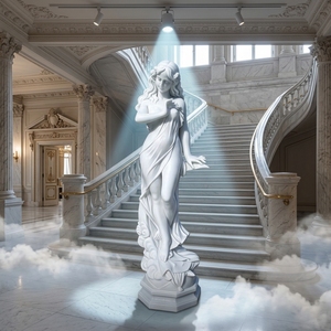 Escultura de Diosa Celestial en Mármol Blanco Sólido, Hecha a Medida - Arte Figurativo Griego-Romano Personalizado, Fabricada a Pedido con Envío Global - Product Image 2