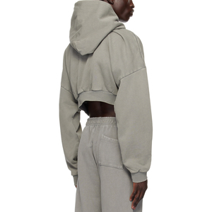 Pull à capuche épais pour hommes du fabricant 500 GSM en coton biologique polaire blanc lavé aux enzymes brossé brodé - Product Image 3