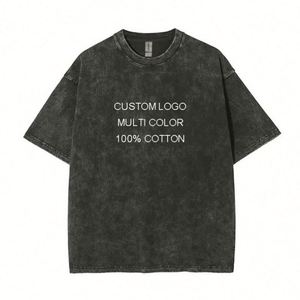 AI~MICH Clothing Manufacturer Men's T-shirt Custom Oversized Heavyweight Printing Cotton Acid Washed Graphic Vintage T Shirts - Product Image 3