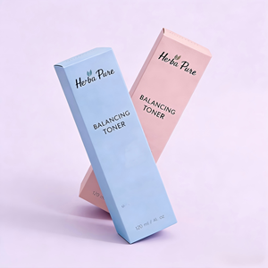 Boîte d'emballage cosmétique personnalisée, carton pliable pour les soins de la peau, boîtes en papier couché, laminage au toucher doux - Product Image 2