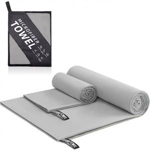 Double-Sided Microfiber Cooling Quick-Dry Embroidered Sports Towel Solid Pattern Rectangle Shape Customized Logo Travel - Product Image 4