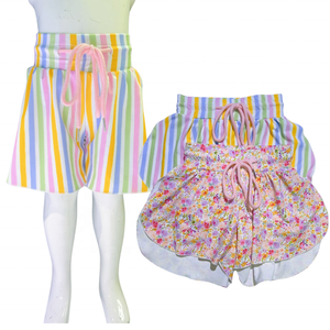 Fleurs florales Shorts pour enfants pour filles Shorts de plage à jambes larges Pantalons courts d'été pour enfants - Product Image 2