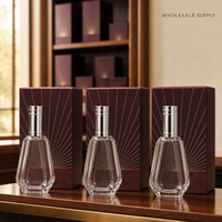 Flacon de parfum en verre découpé sur mesure, vide, avec bouchon argenté, flacon atomiseur de luxe rechargeable, vente en gros