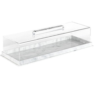 Plateau à dessert rectangulaire personnalisé YAGELI de 4 mm d'épaisseur, plateau à gâteau en lucite avec couvercle transparent - Product Image 1