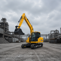 Excavatrice hydraulique d'occasion de 15 tonnes avec moteur Weichai de 92 kW, puissance compétitive, idéale pour les travaux de canalisations d'irrigation et les machines de travaux aquatiques.