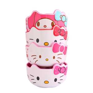 KT Xin Chào 4.5 Inch Phim Hoạt Hình Dễ Thương Thiết Kế Dùng Một Lần Melamine Bữa Ăn Tối Tấm Và Bát Đặt Cho Trẻ Em Bền Vững Bộ Đồ Ăn Cho Các Bên - Product Image 2