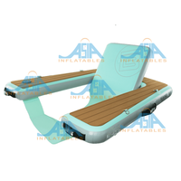 Plateforme flottante gonflable en forme de C pour jet ski, ponton de loisirs