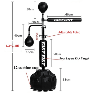 Fast Fist <span class=keywords><strong>Cobra</strong></span> Speed <span class=keywords><strong>Punching</strong></span> <span class=keywords><strong>Ball</strong></span> Sac de réflexe de boxe en cuir de qualité avec équipement de remplissage d'eau pour l'entraînement debout - Product Image 2