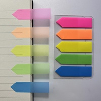 Bloc-notes autocollants amusants, 5 couleurs, pas cher, transparent, en plastique PET, vente en gros, pour le bureau, écriture, mémos