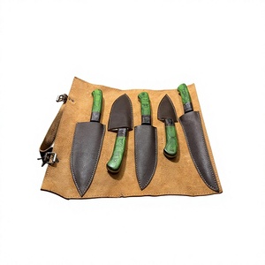 Juego de Cuchillos de Cocina de Acero de Damasco de 5 Piezas con Mango de Madera, Cuchillos de Chef de Hoja Recta, Hoja Pulida, Ambidiestros, Alta Calidad, 58-60HRC - Product Image 4