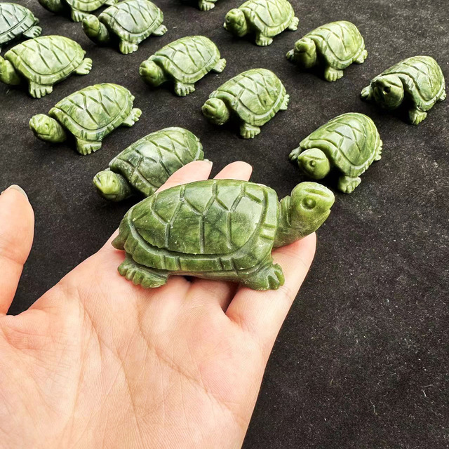 High Quality Crystal Mini Animal Craft Green Jade Turtle Nephrite  Tortoise    for Healing _XCG