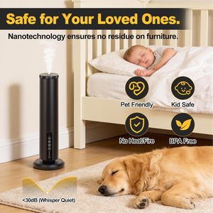 For Custom Professional Tower Waterless Essential <b>Oil</b> Scent <b>Diffuser</b> Wireless Metal LED Light Home Decor Scent <b>Diffuser</b> - Product Image 4