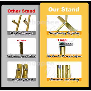 Arche de ballons en métal doré de 25 mm en alliage d'aluminium pour décoration de mariage, fête d'anniversaire, support de toile de fond, arche florale de mariage - Product Image 4