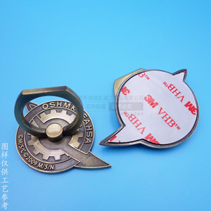 Custom Patterned Phone Ring Holder Zinc Alloy Ancient Bronze Adhesive Back Sticker <b>Rotating</b> <b>Desk</b> Stand - Product Image 2