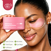 ATOANY Patchs Hydrogel PDRN Rétinol Rose Rafraîchissants pour les Yeux – Masque Anti-Âge Contre les Poches et les Cernes, Éclaircissant et Raffermissant