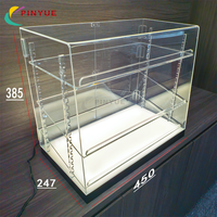 Vitrina de Acrílico Transparente con Iluminación LED - Estantes de Altura Ajustable, Caja de Acrílico para Exhibición de Colecciones Personales o Comerciales