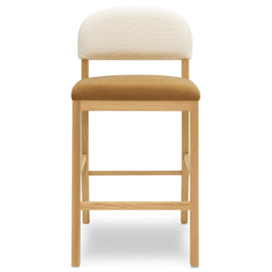 Tabouret de bar Celia Performance en chêne avec revêtement bouclé et design moderne pour usage commercial et salle à manger - Product Image 5