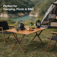 Mesa de Comedor Plegable Portátil Moderna de Metal, Base Rectangular Extensible, Muebles Duraderos para Exteriores, Playa y Picnic