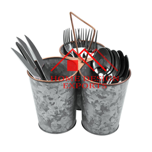 2025แคดดี้ที่ใส่เครื่องใช้บนโต๊ะอาหารทำจากโลหะชุบสังกะสีมีด้ามจับไม่เหมือนใครสำหรับใช้ในฟาร์มขายส่ง - Product Image 5