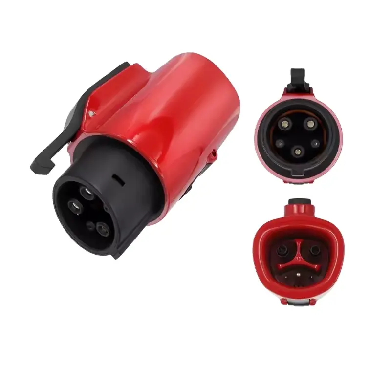 Accessoires de chargeur de voiture électrique HQ adaptateur rouge 60amp 250v Ac Compatible Sae J1772 vers adaptateur de prise de charge Tesla