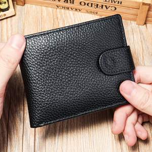 Nueva Cartera de Cuero Vacuno Corta para Hombre con Cierre de Cremallera, Plegable, de Lujo, Ligera y Moderna, con Monedero - Product Image 4