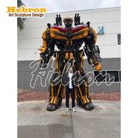 Dış Mekan Peyzaj Metal Sanatı Optimus Prime Heykeli Demir Robot Ion Transformers Heykeli Megatron Transformer Robot Heykeli