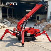Mini-grue araignée micro-chenillée 1,2T 2T légère pour levage dans les escaliers