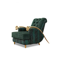 Fauteuil de détente de style italien, luxe léger, en cuir véritable, design serpent, cuir de crocodile, fauteuil individuel