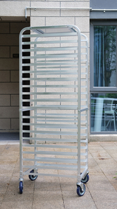 20 Tier 660x510x1750mm Bandeja para hornear de aluminio Panadería Pan Trolley Racks con tapa de aluminio - Product Image 2