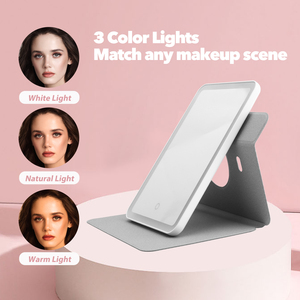 Có thể gập lại HD LED Vanity gương với PU Leather Case-Sạc Dimmable Đèn xách tay du lịch trang điểm gương sử dụng nhà hàng ngày - Product Image 5