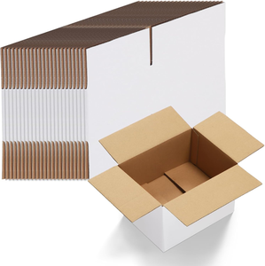 Caja de transporte de 8x6x4, hecha de cartón corrugado blanco, adecuada para embalaje, envíos postales y fines comerciales. - Product Image 6