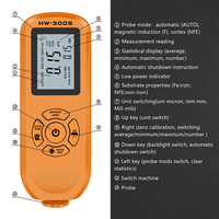 Medidor de Espesor de Revestimiento Digital XEAST HW-300S ABS, Probador de Pintura Metálica, 0-2000um, Resolución de 0.01mm, Precisión de 3%+1um, Batería con 1 Año de Duración