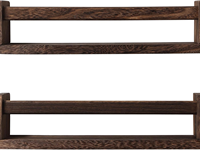 Étagères flottantes murales en bois massif avec rail frontal, lot de 2, support de rangement anti-chute pour livres, jouets, épices, décoration intérieure