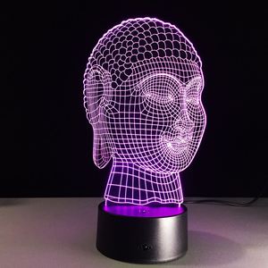 Lámpara de Buda budismo 3D luz LED USB Color luz nocturna decoración innovación regalo de Navidad para la <span class=keywords><strong>buena</strong></span> <span class=keywords><strong>suerte</strong></span> - Product Image 4