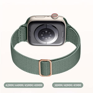 Bracelet de montre en nylon tressé élastique en gros pour Apple Watch Ultra 49mm SE 44mm 42mm avec boucle coulissante réglable - Product Image 5