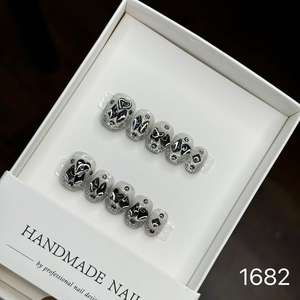 Faux <span class=keywords><strong>ongles</strong></span> de luxe artificiels parfumés au beurre, avec breloques perles, faits à la main, à presser - Product Image 6