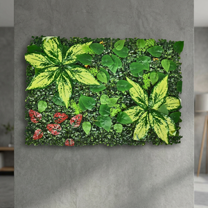 Artificial Mixed Tropical Foliage Panel Eco-Friendly Plastic <b>Wall</b> Hanging for Outdoor Use - Product Image 3