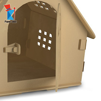 Modèle de maison en carton ondulé 3D, puzzle à assembler soi-même non peint, kit d'artisanat de petite maison en papier ondulé pour la peinture à la main