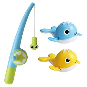 아기 목욕 시간 재미있는 시계 세공 수영 고래 자기 낚시 물 게임 아기 목욕 욕조 장난감 유아 1-3 세 1 2 3 4 세