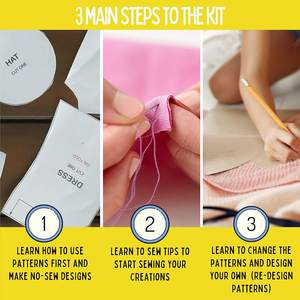 Kit di stilista per ragazze principianti impara a usare modelli di base cucire riprogettare il modello di base per manichino in legno <span class=keywords><strong>da</strong></span> 8.5" - Product Image 4