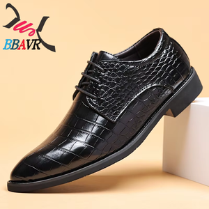 Zapatos Formales y Casuales de Oficina para Hombre, con Cordones, Parte Superior de PU, Estampado Animal, Estilo Británico Coreano, Punta Puntiaguda, Talla Grande, Otoño - Product Image 2