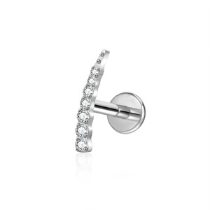 Astm F136 G23 titanio foglia elica Piercing filo interno Cz <span class=keywords><strong>argento</strong></span> placcato in oro Labret Conch Piercing gioielli - Product Image 4