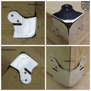 Protection d'angle en fer chromé Anwang 45x35mm pour boîte à outils d'aviation - Product Image 3