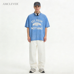 T-shirt épais 280 GSM "Est. " T-shirt essentiel en coton délavé vintage pour homme, coupe oversize, style streetwear, de la collection From Nothing "Tech Pack Support" - Product Image 3