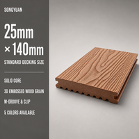 Terrasse en composite WPC 04 durable, largeur 140 mm, faible entretien, pour hôtel et terrasse extérieure