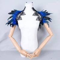 Chal de Plumas Gótico Unisex, Suave, Cosido a Mano, Color Personalizado, Talla Personalizada, para Bodas, Pasarela, Cosplay, Halloween, Fiestas de Baile