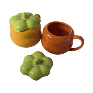 Custom Pattern Pumpkin Shaped Design 400ml Porcelain <b>Ceramic</b> Latte Mug Coffee <b>Cup</b> With Lid Gift <b>Cups</b> for Tea Milk - Product Image 6