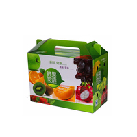 Boîte en papier recyclable personnalisée pour fruits (poire, banane, fraise) avec doublure et poignée, matériaux recyclés de luxe